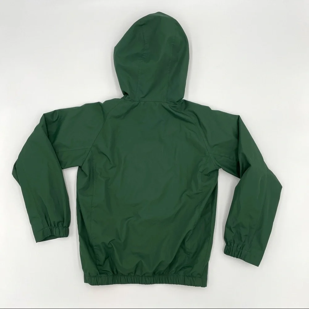 Child's Evergreen Forest‎ Pawprint Raincoat Windbreaker Green Hood Size Small